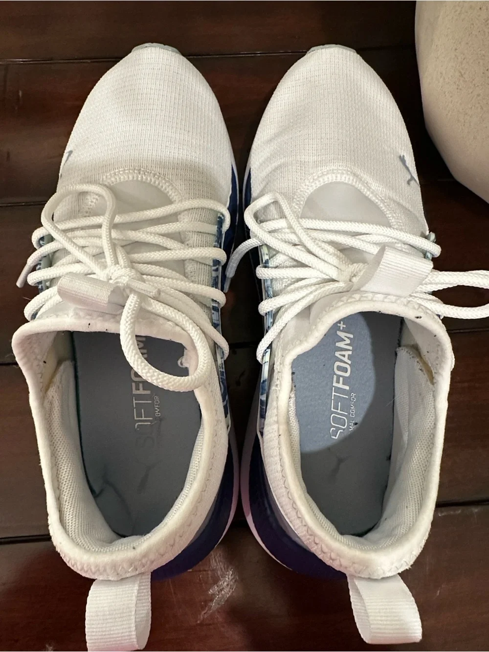 Puma White and Light Gray Women's Sneaker Interior